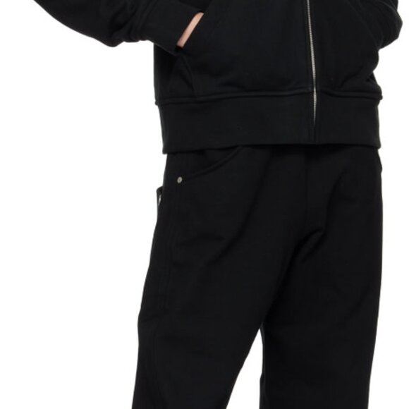 Omar Afridi Mens Rivet Hoodie 100% Cotton Long Sleeve Full Zip Black Size Small - Picture 4 of 4